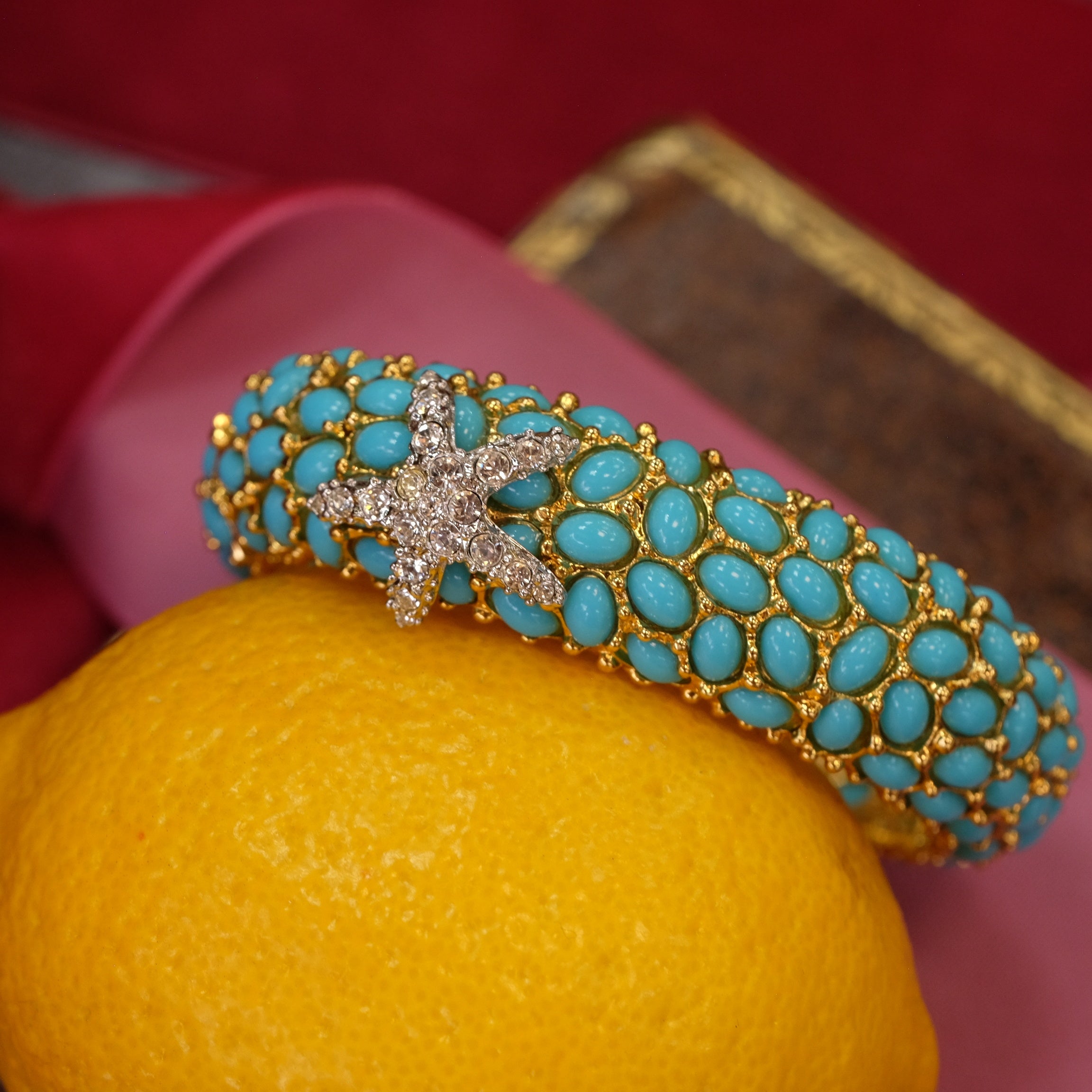Kenneth Jay Lane Faux Turquoise Sea Star Bangle – Antiques by Anna