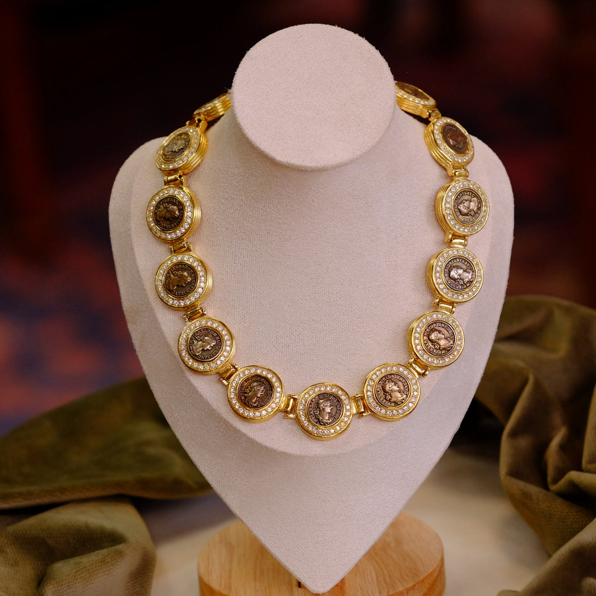 Vintage Coin Designer necklace Made in USA 1980s