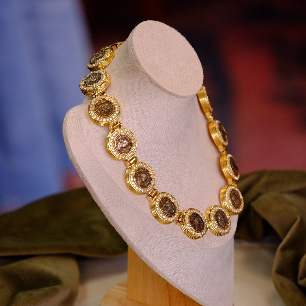 Vintage Coin Designer necklace Made in USA 1980s