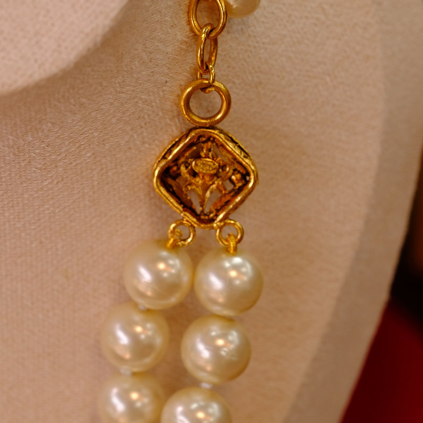 Vintage Chanel Faux Pearl Gripoix Necklace