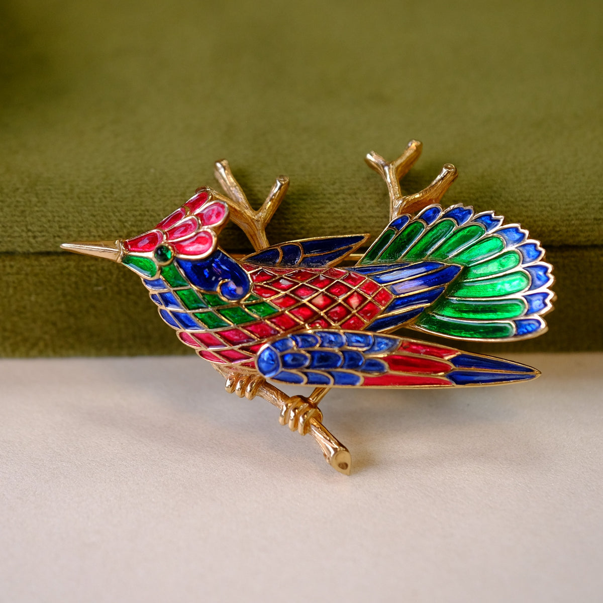 Enamel Trifari Bird Brooch 1960s