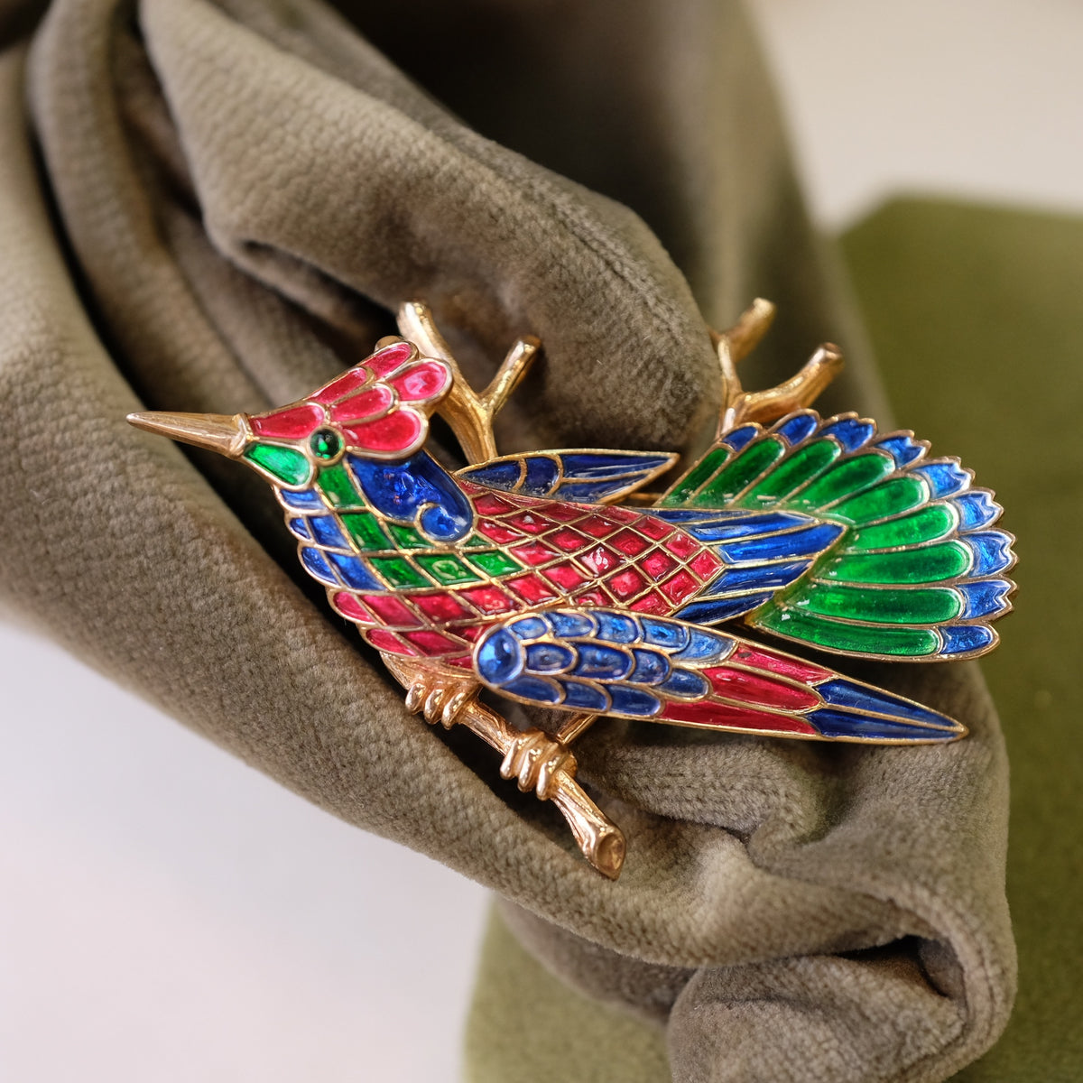 Enamel Trifari Bird Brooch 1960s