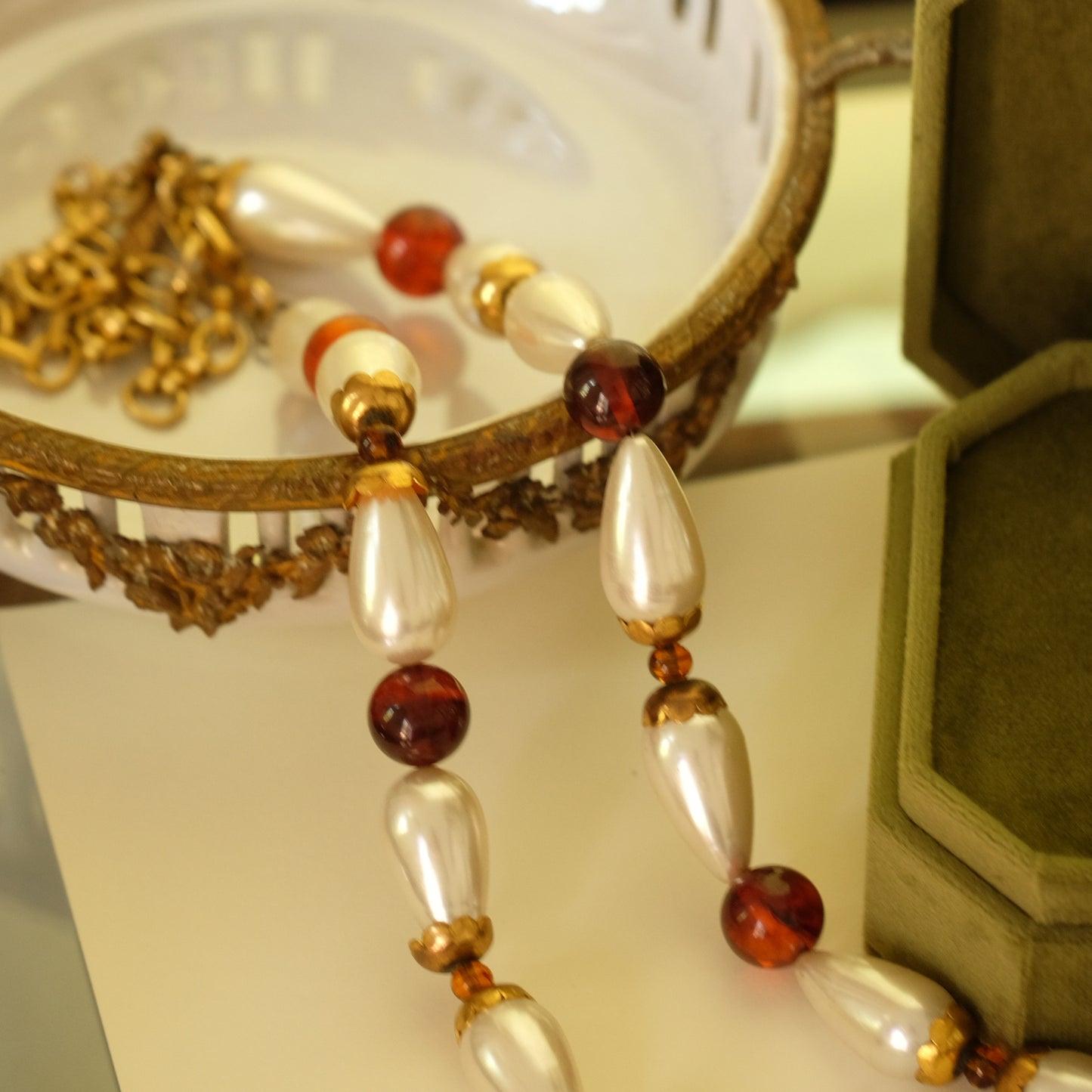 Vintage Yves Saint Laurent Faux Pearl Necklace 1970s