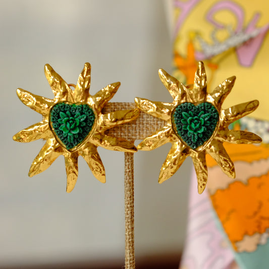 Vintage Eduard Rambaud Sun Star Earrings