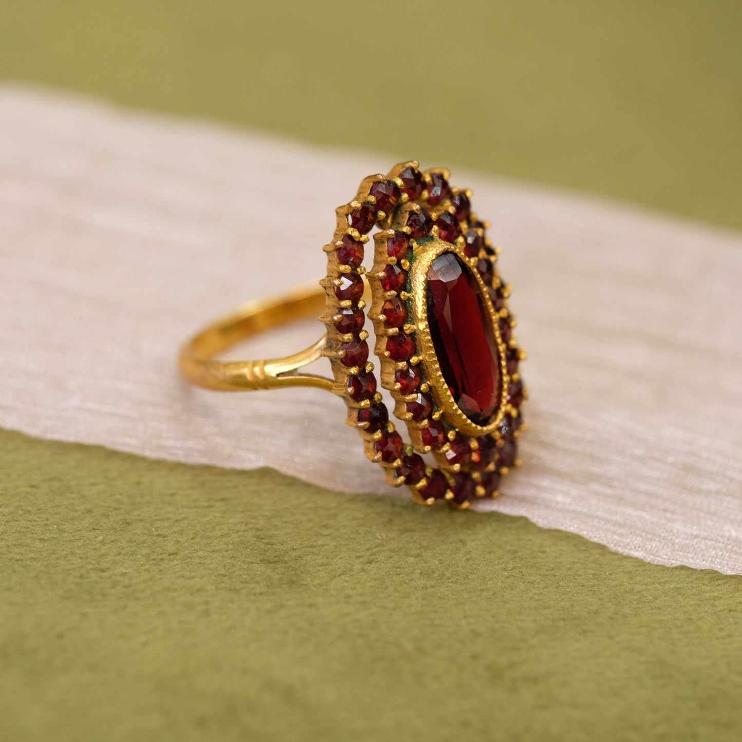 Garnet Ring with 10k Gold