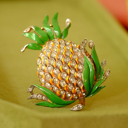 Trifari Alfred Philippe Collectible Pineapple Dress Clip 1940s