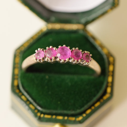 Victorian Silver Ring with Natural Ruby