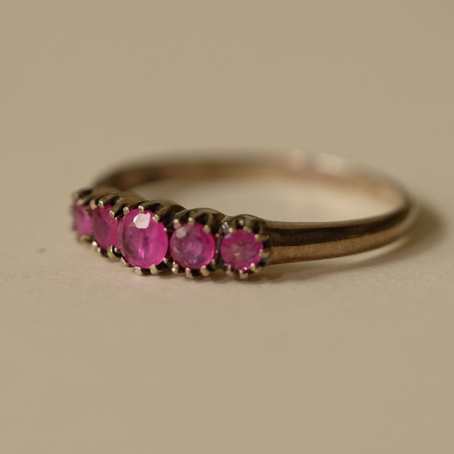 Victorian Silver Ring with Natural Ruby