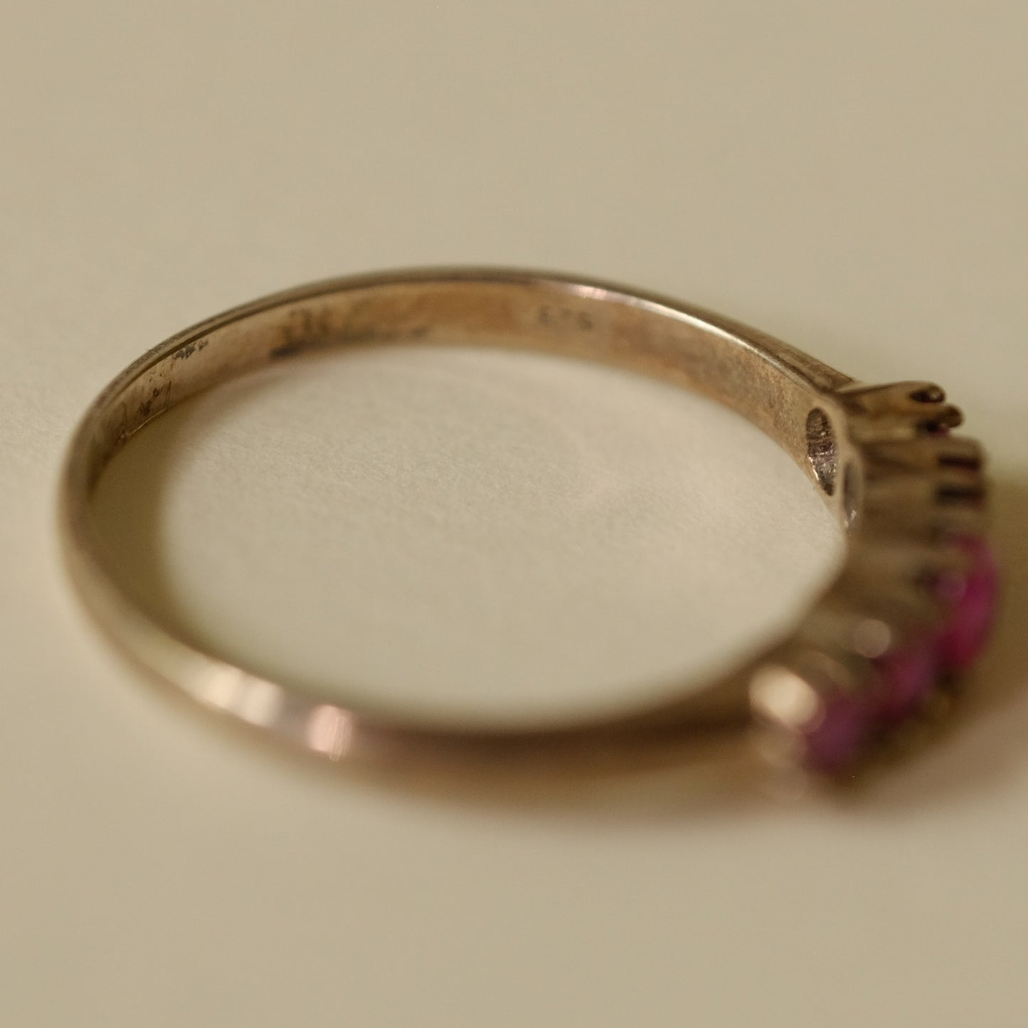 Victorian Silver Ring with Natural Ruby