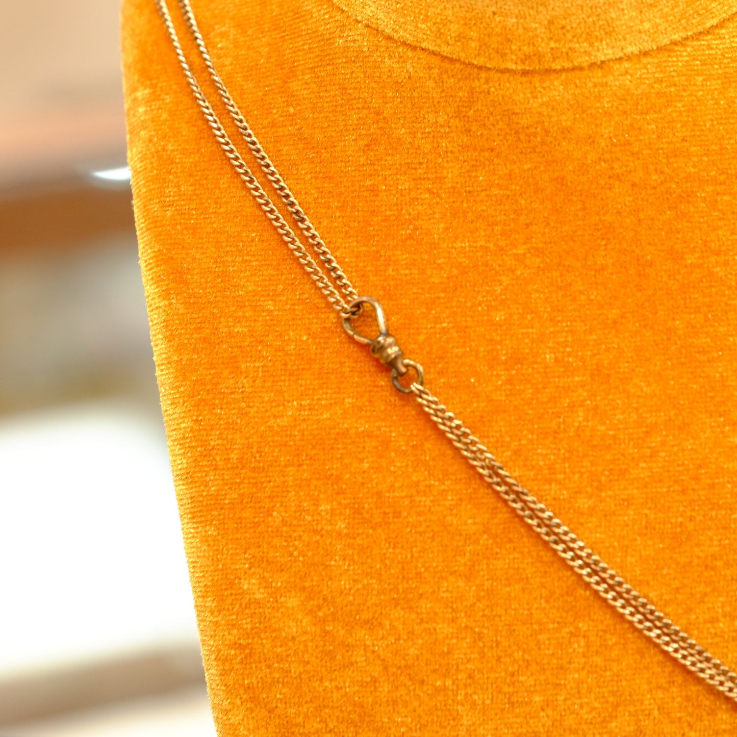 Victorian Gold Filled Slide chain with opal and pearls charm