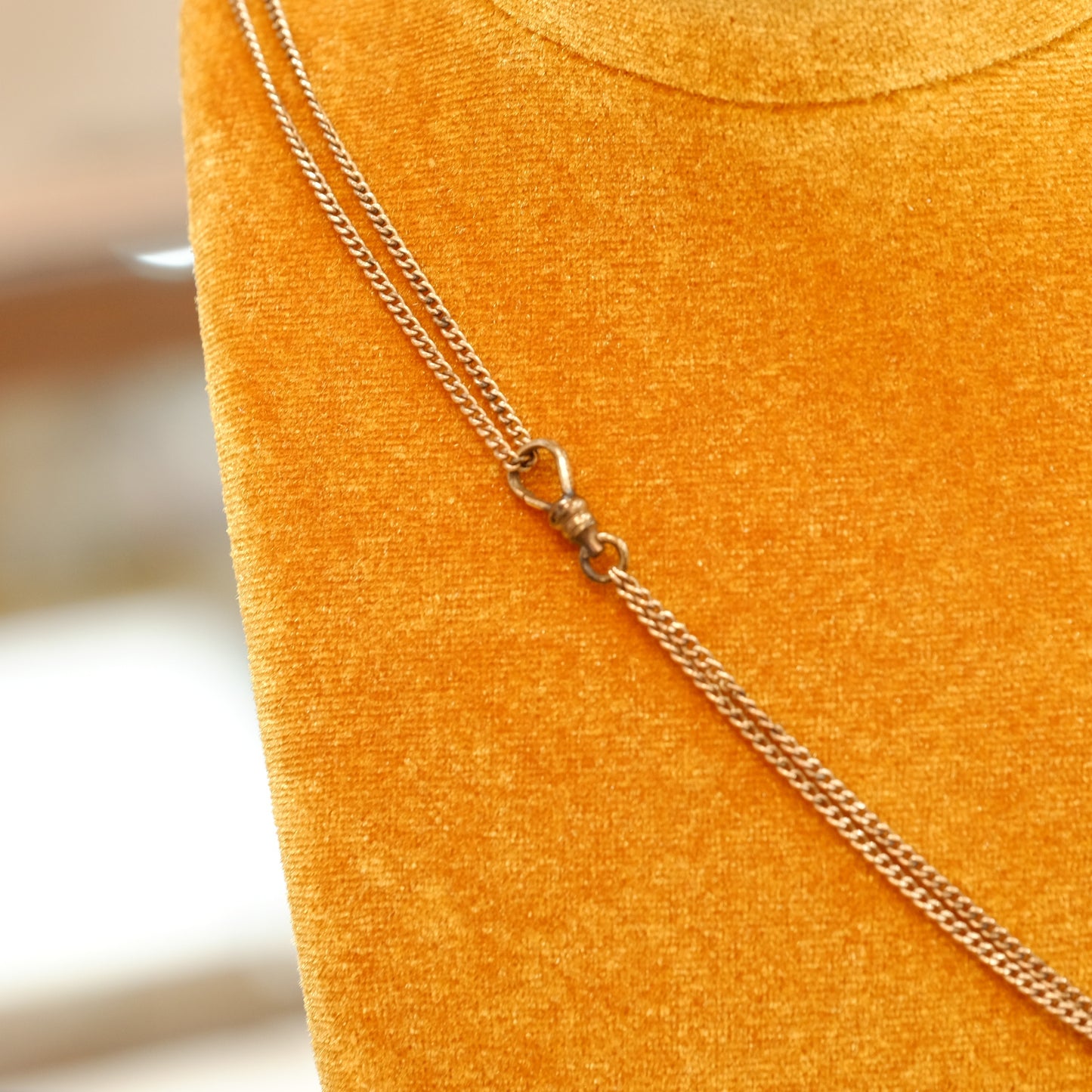 Victorian Gold Filled Slide chain with opal and pearls charm