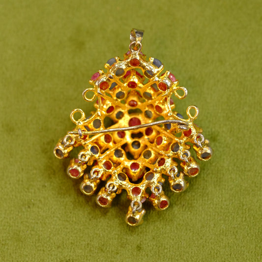 10k gold Ruby sapphire Brooch