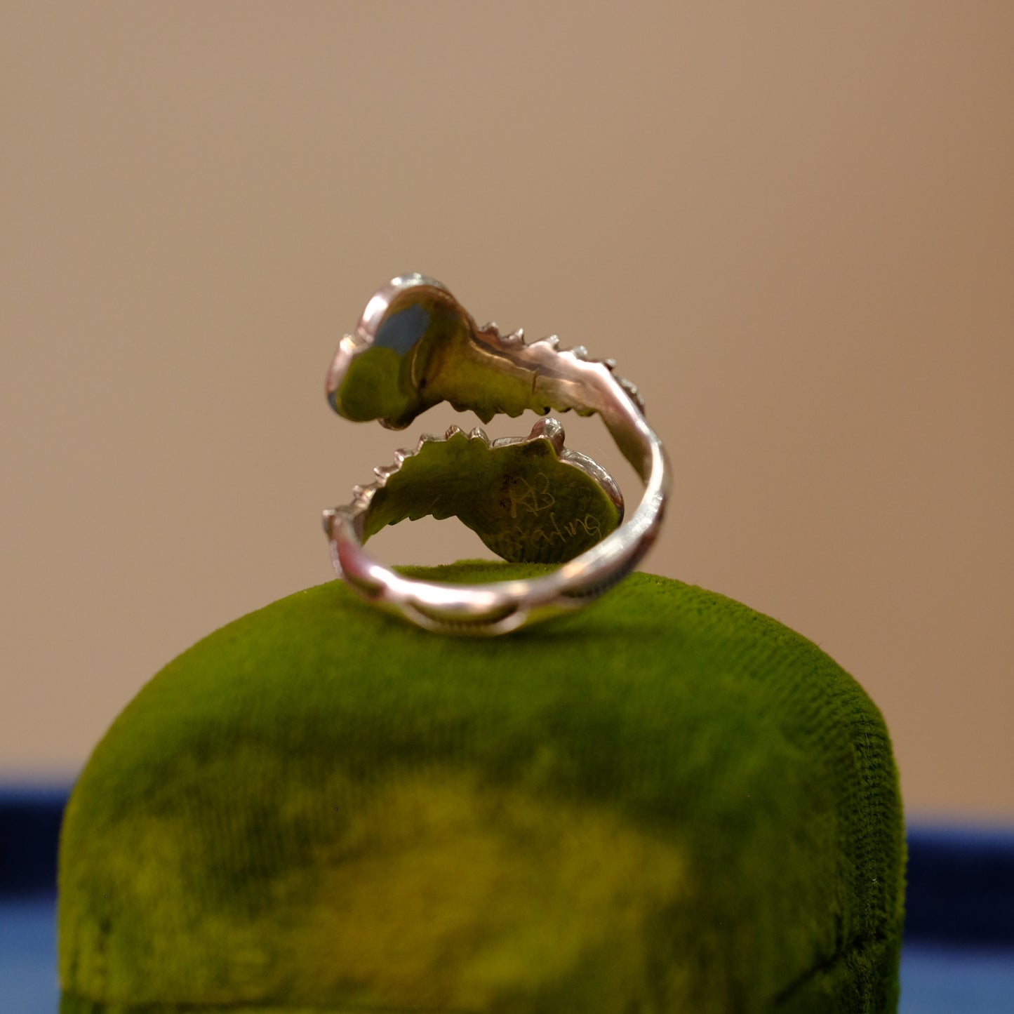 Vintage Silver Double Feather Ring size 8