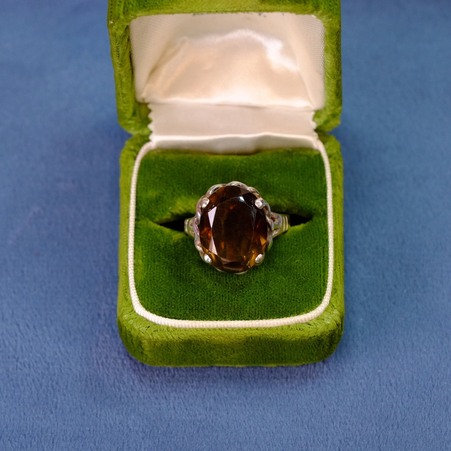 Vintage Silver Smoky Topaz Ring