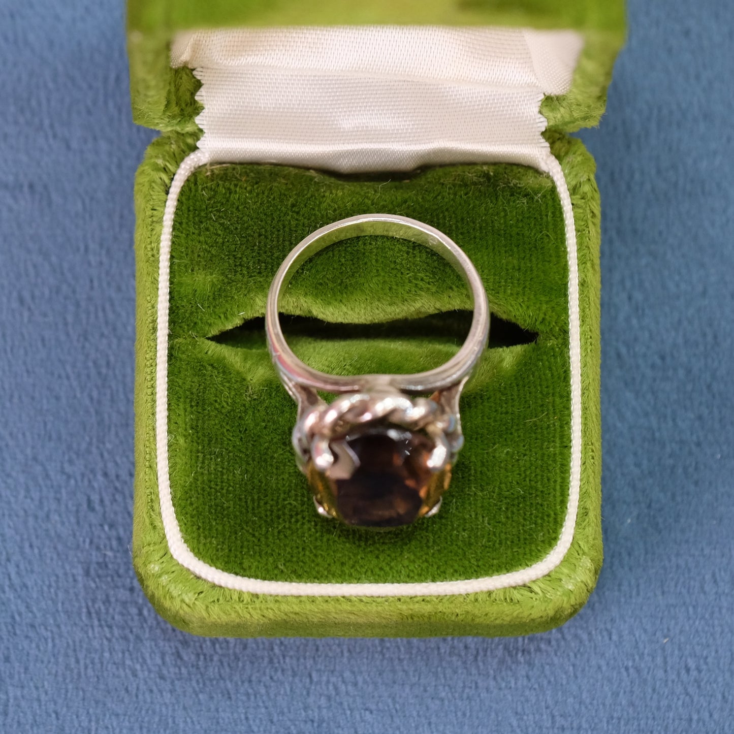 Vintage Silver Smoky Topaz Ring
