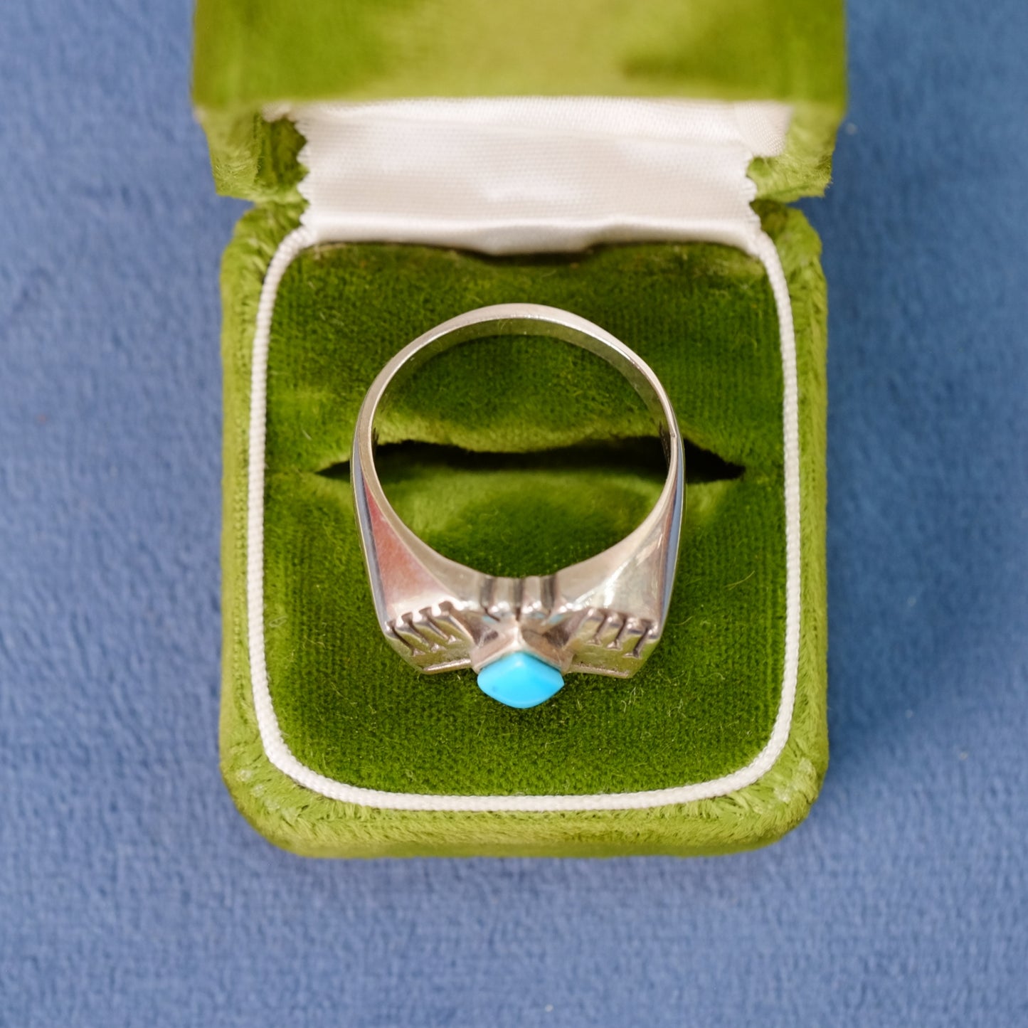 Vintage Silver Eagle with Turquoise Ring