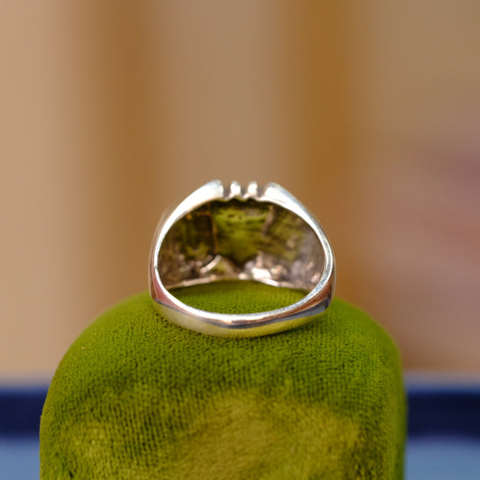 Vintage Silver Eagle with Turquoise Ring