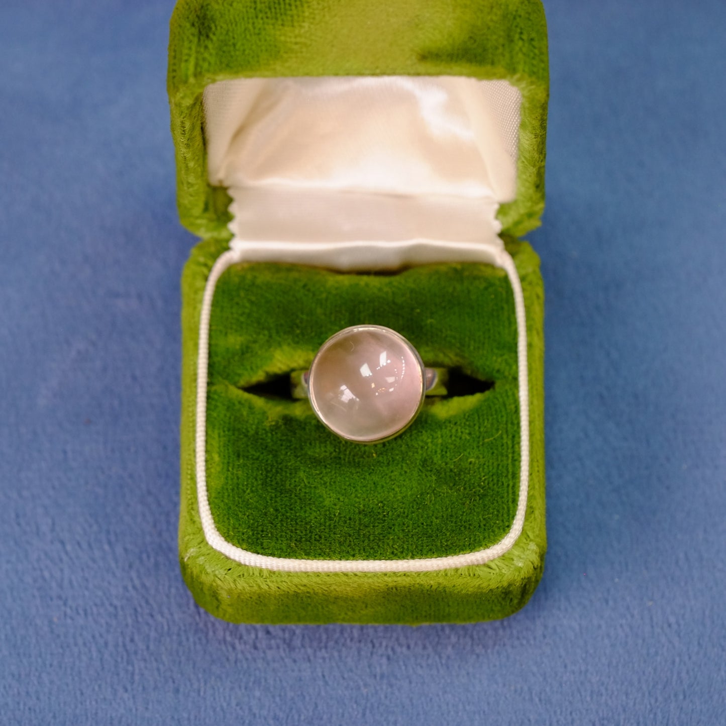 Vintage Silver Rose Quartz Ring