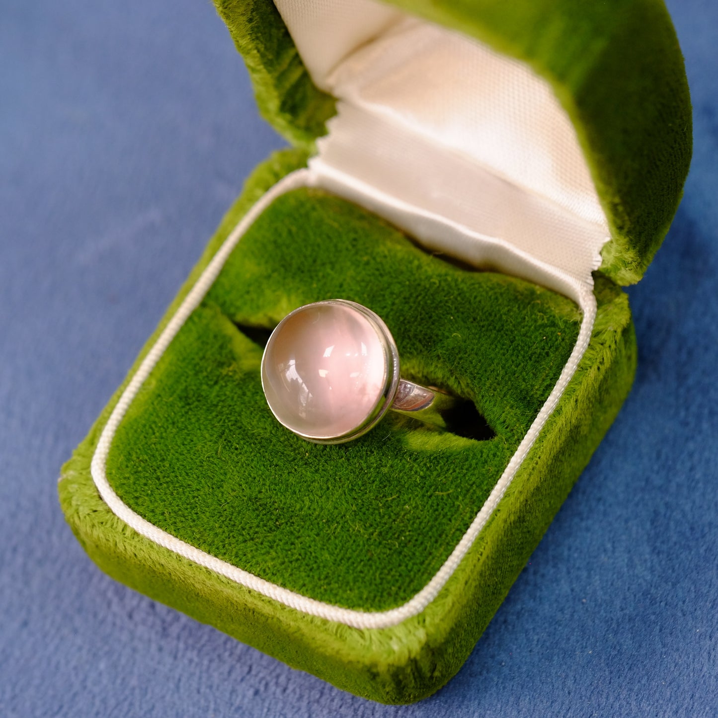 Vintage Silver Rose Quartz Ring
