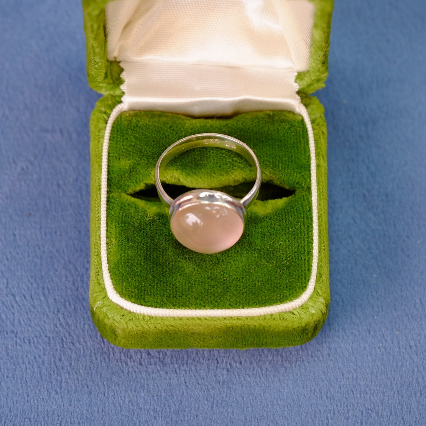 Vintage Silver Rose Quartz Ring
