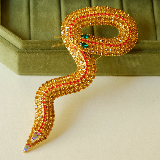 Vintage Kenneth Jay Lane Snake Large Brooch 1980s