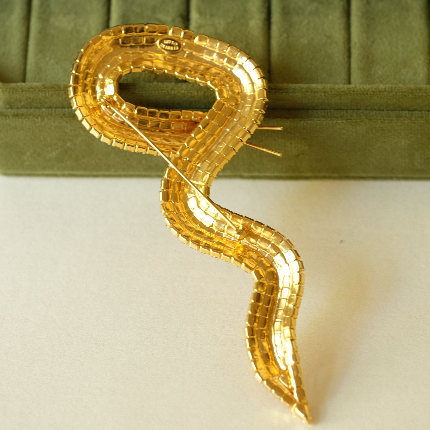 Vintage Kenneth Jay Lane Snake Large Brooch 1980s