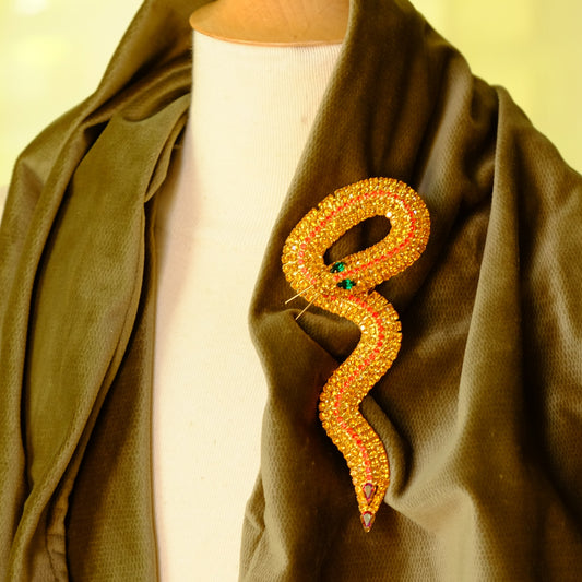 Vintage Kenneth Jay Lane Snake Large Brooch 1980s