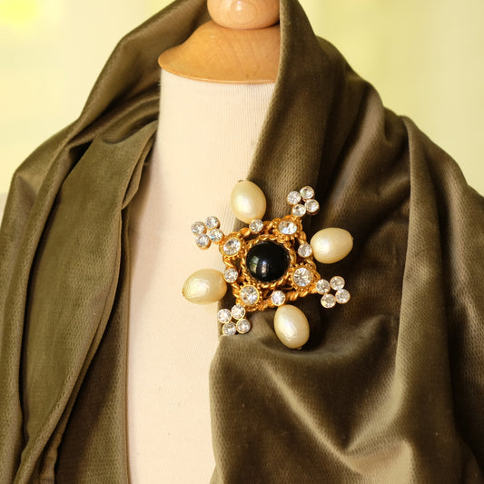 Vintage Large Gripoix Brooch 1980s