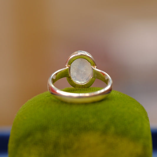 Vintage Silver Moonstone Oval Ring