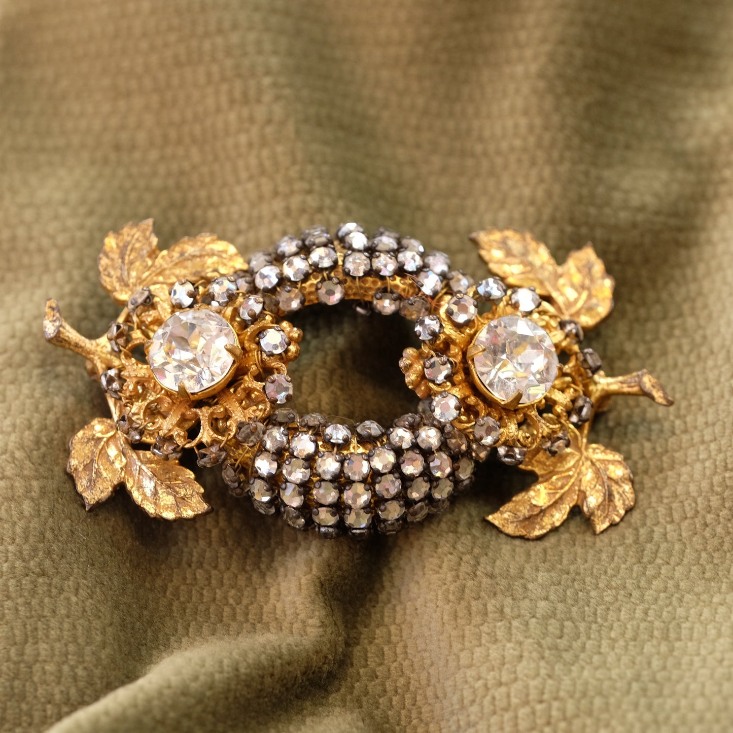 Miriam Haskell Rose Montee Flower Brooch 1950s