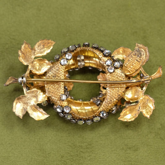 Miriam Haskell Rose Montee Flower Brooch 1950s