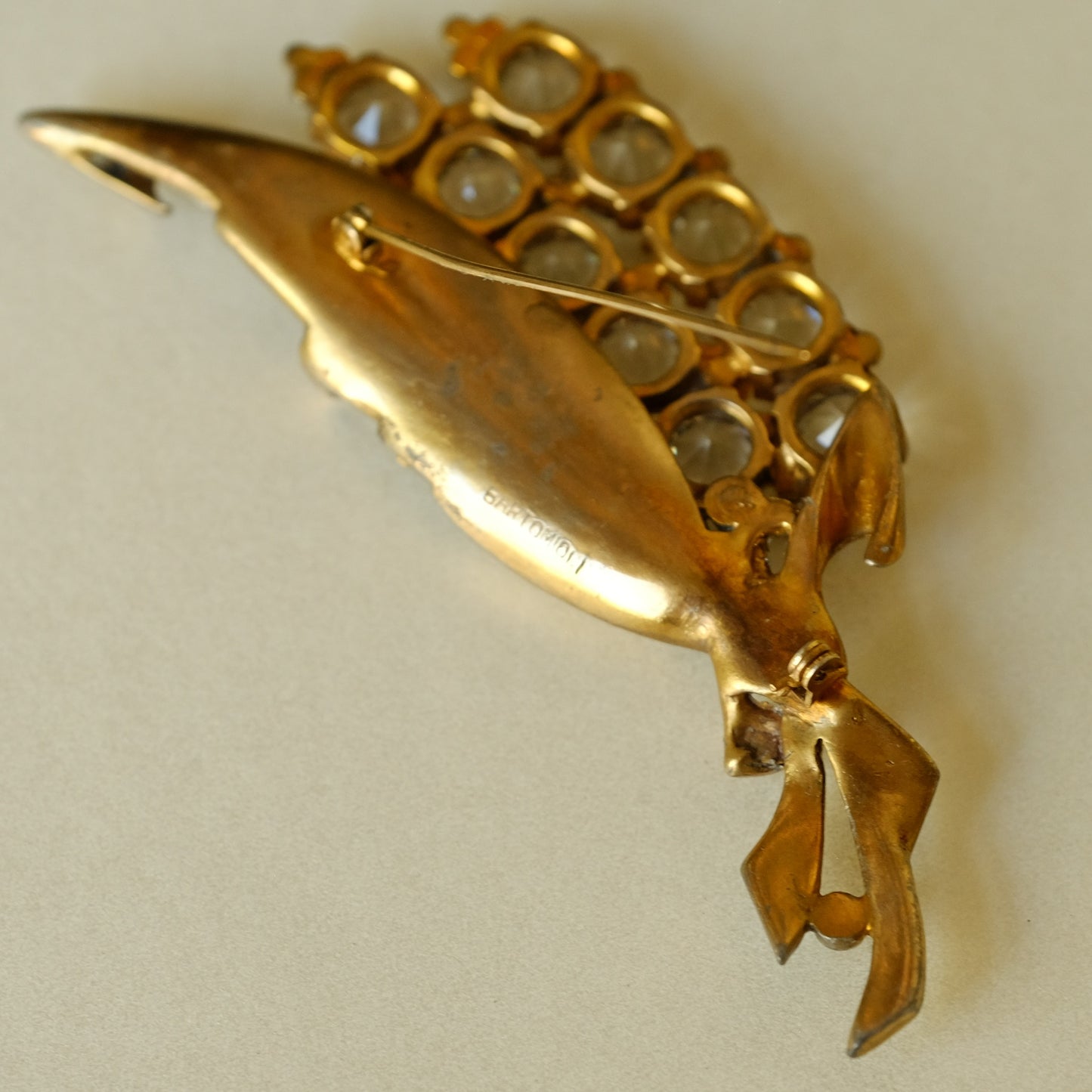 Vintage Retro Bartomioli Leaf brooch 1940s