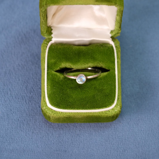 Silver Moonstone Minimalist Ring
