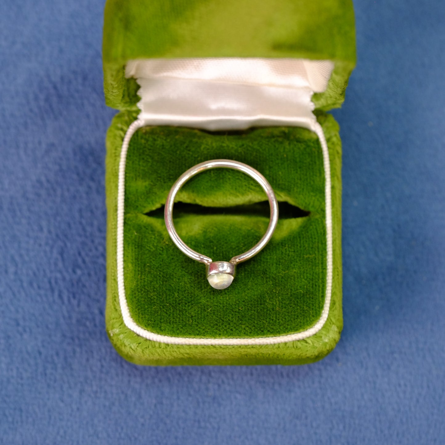 Silver Moonstone Minimalist Ring