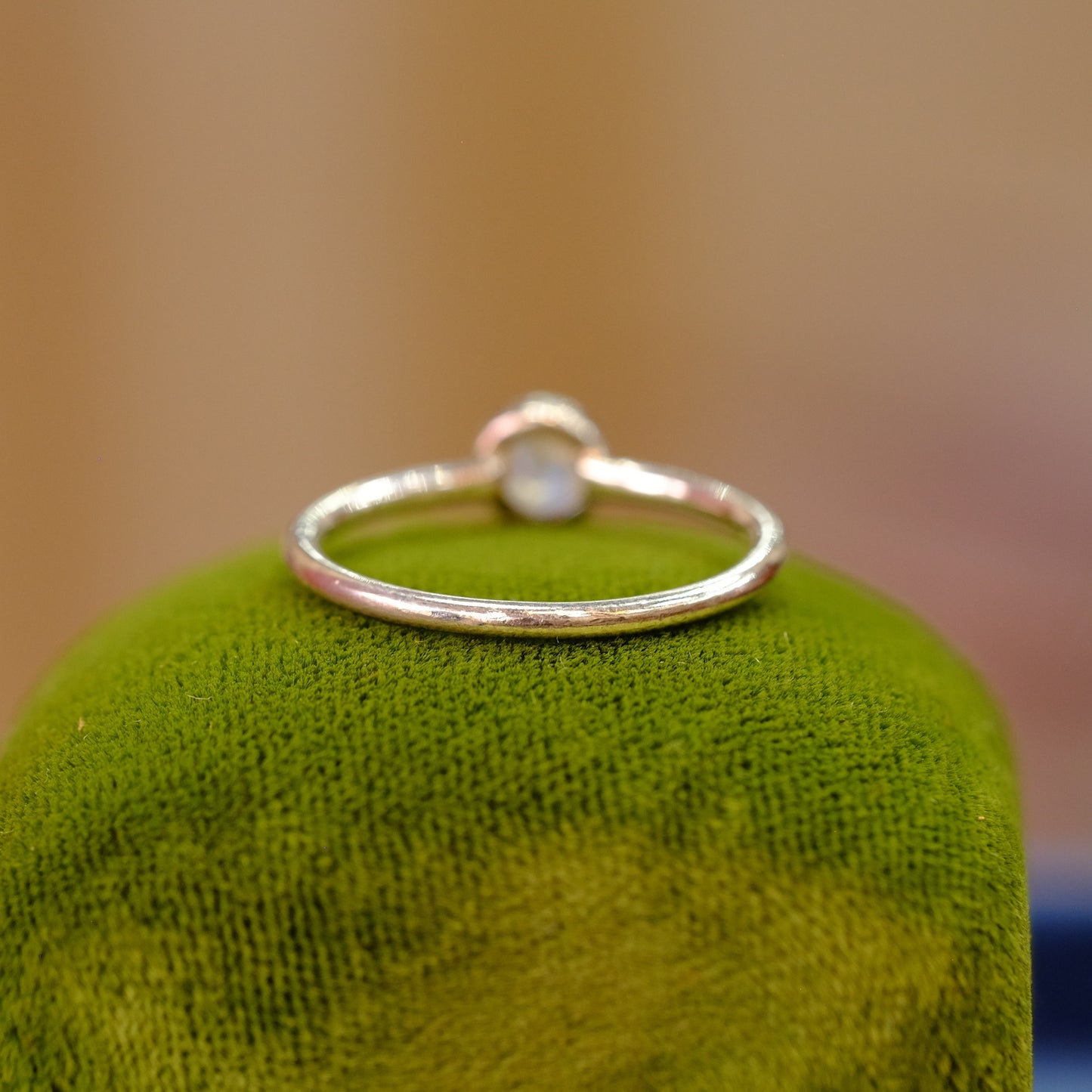 Silver Moonstone Minimalist Ring