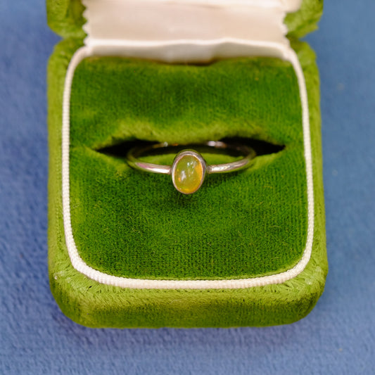 Silver Opal Minimalist Ring