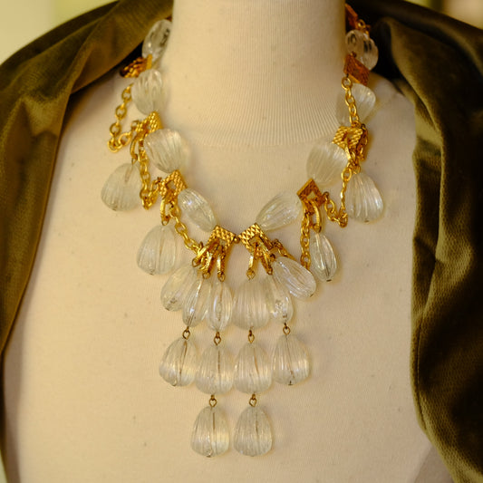Vintage Lucite MCM Dangle Necklace 1960s
