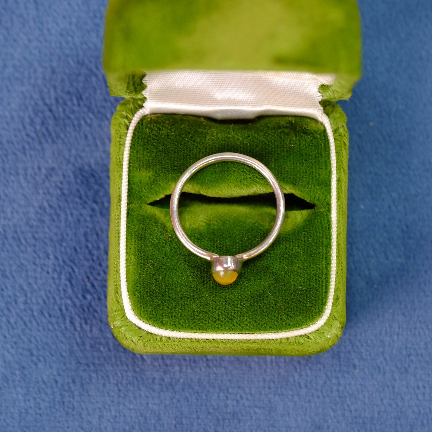 Silver Opal Minimalist Ring