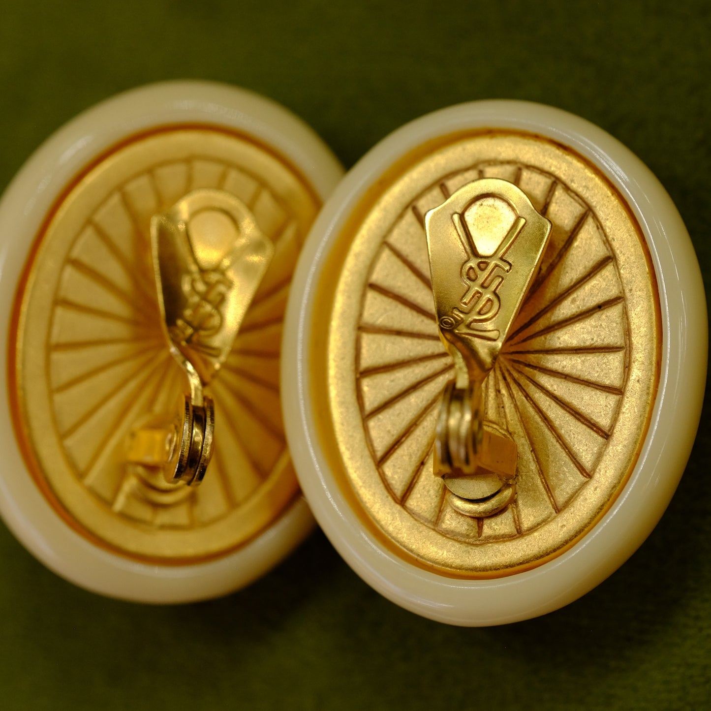 Vintage Yves Saint Laurent Amber Resin Earrings