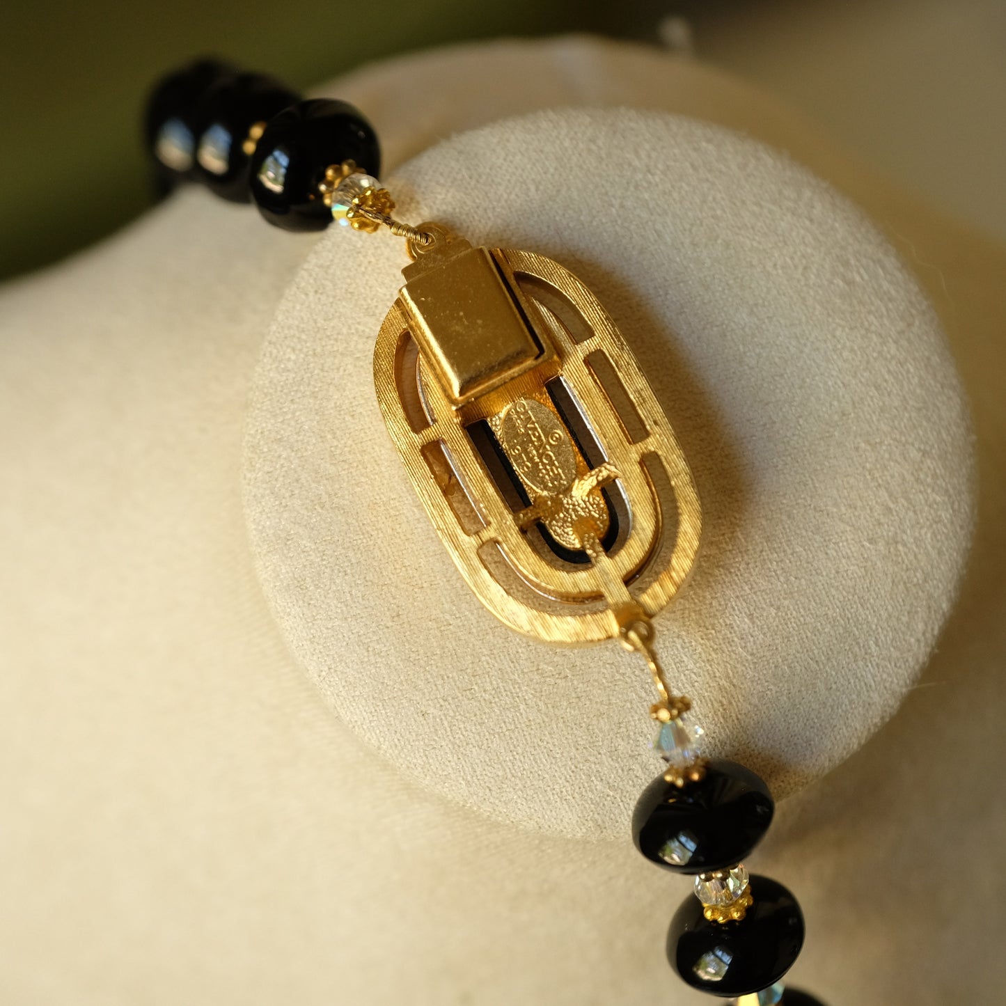 Givenchy Black Glass Necklace 1970s