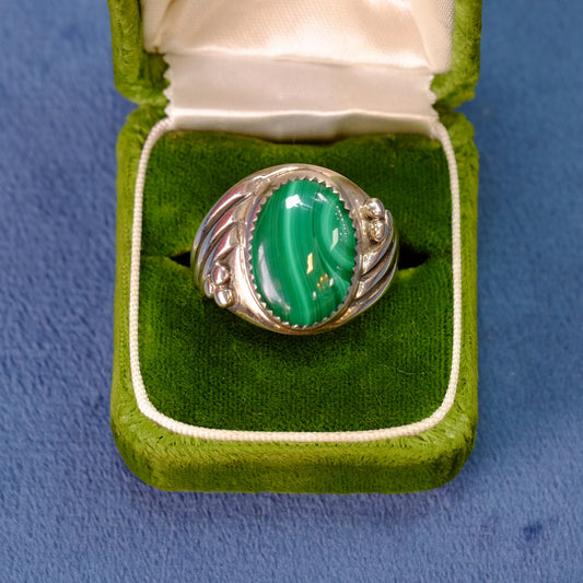 Vintage Silver Malachite Ring