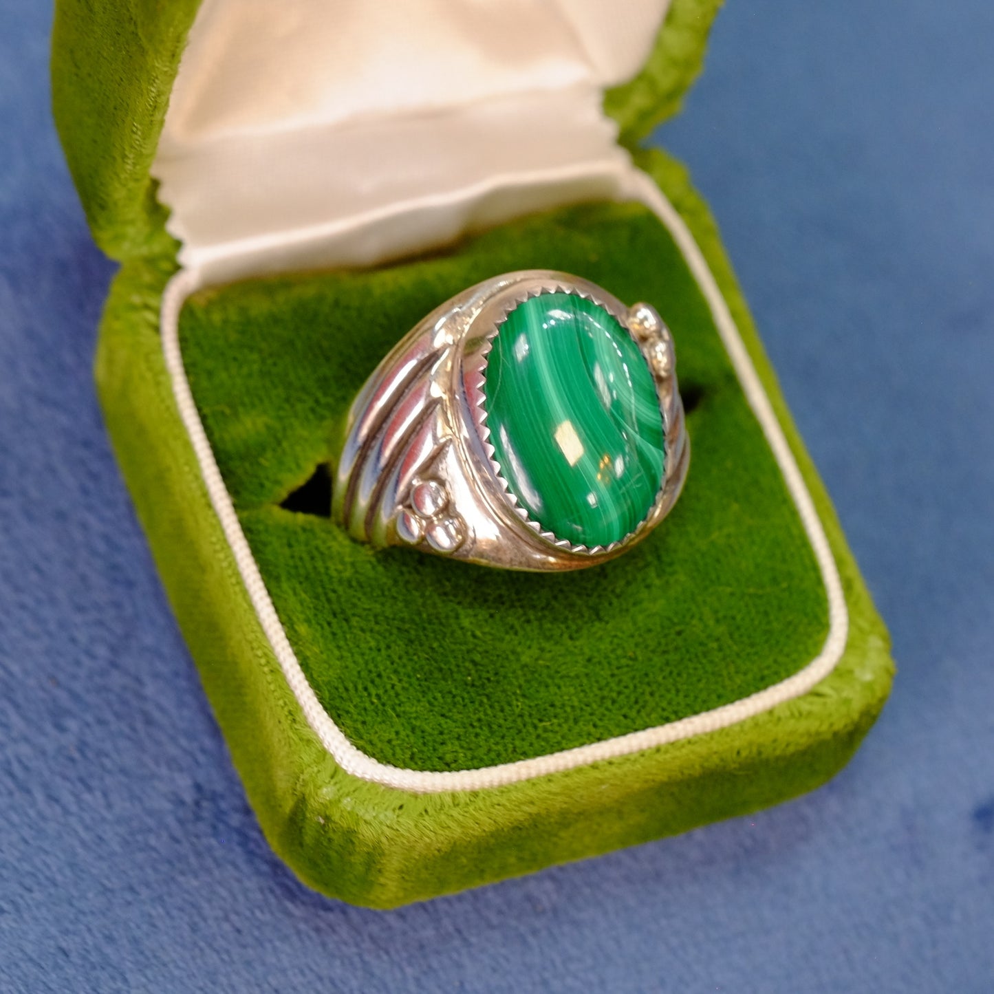 Vintage Silver Malachite Ring