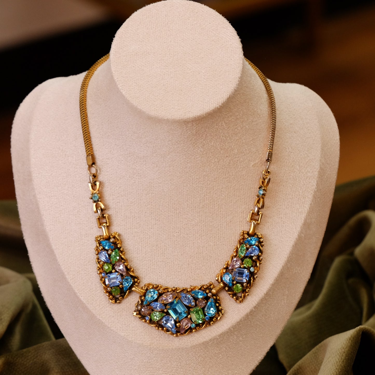 Barclay Pastel Rhinestone Necklace and Earring Set