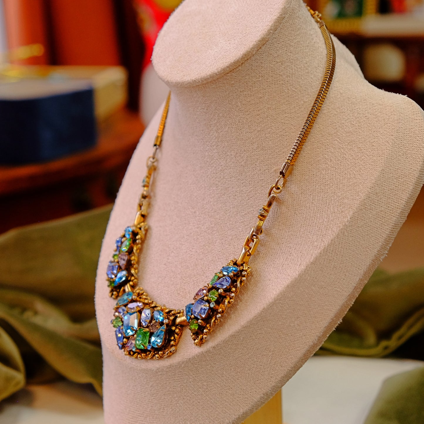 Barclay Pastel Rhinestone Necklace and Earring Set