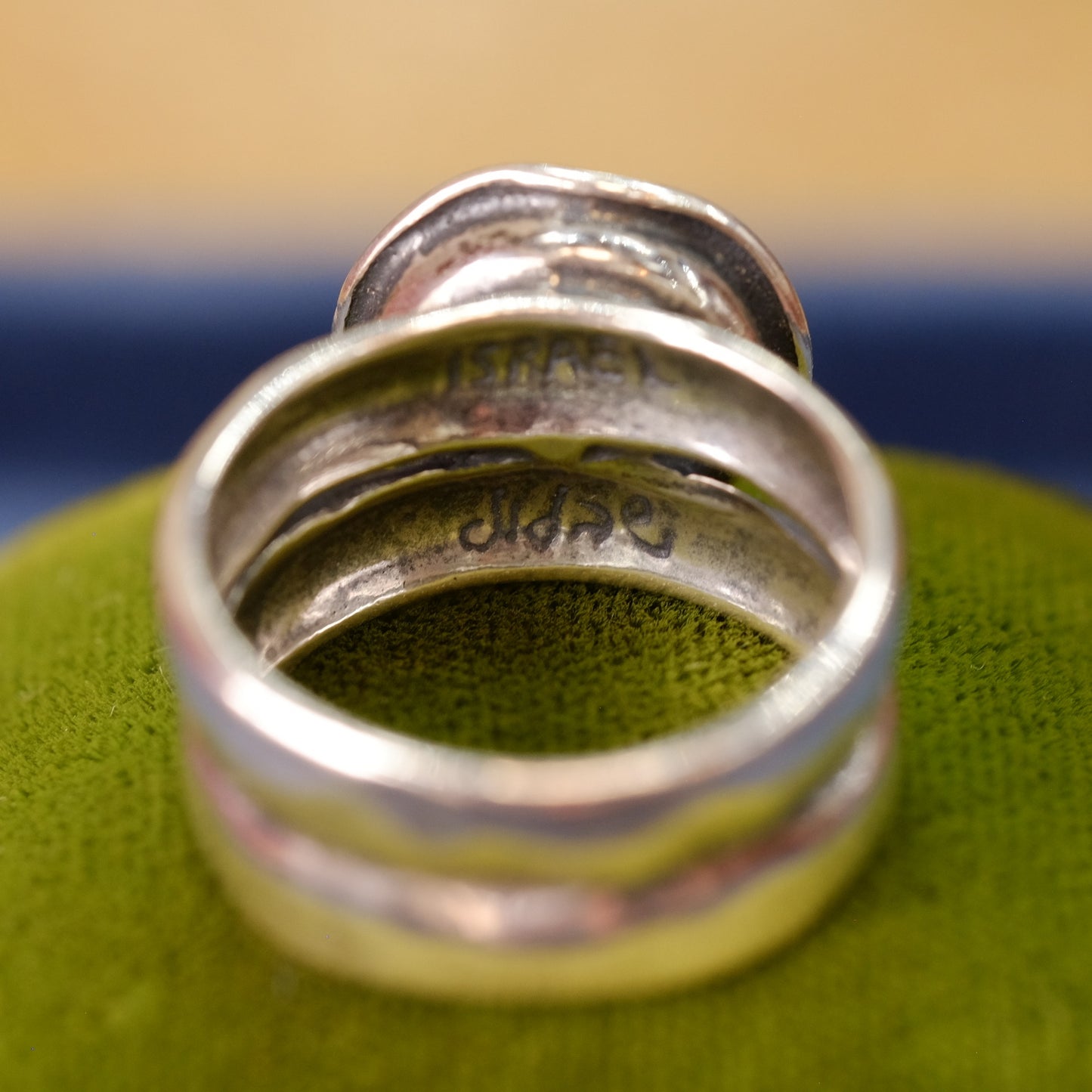Vintage Silver Artisan Pearl Ring