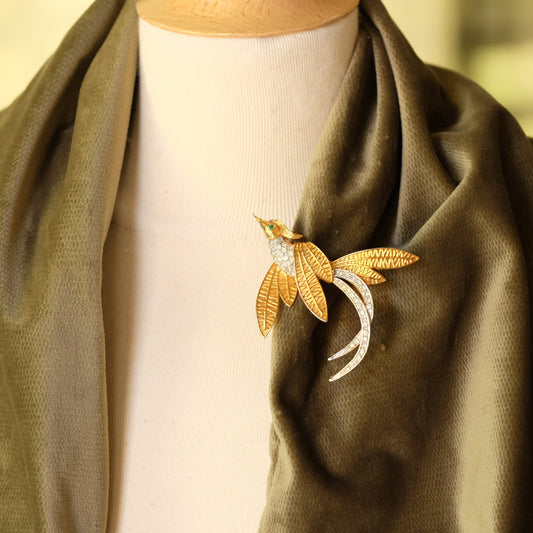 Vintage CoroCraft Bird Brooch 1950s