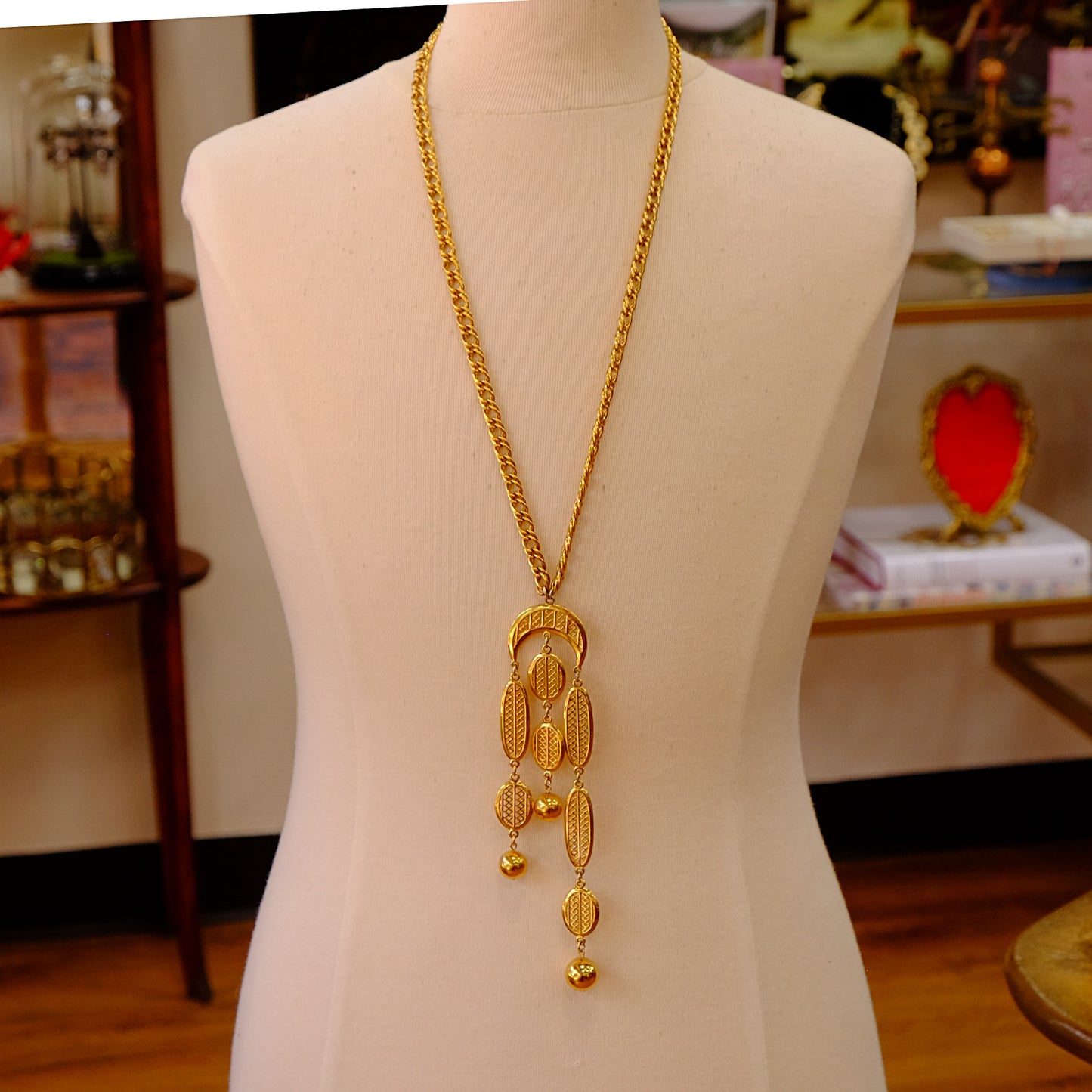 Trifari Gold Dangle Necklace