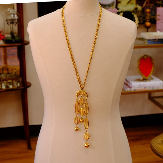Trifari Gold Dangle Necklace