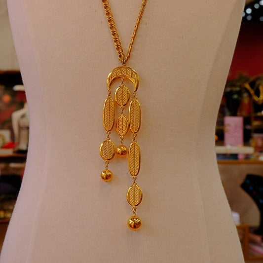 Trifari Gold Dangle Necklace