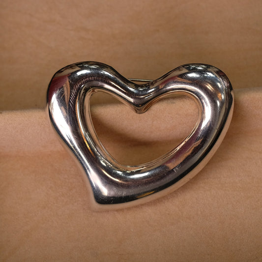 Vintage Silver Heart Brooch
